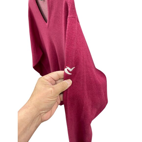 Peter Millar Crown Sport Mens Red V-Neck Sweater Size XL SKU 8416 - Picture 9 of 16